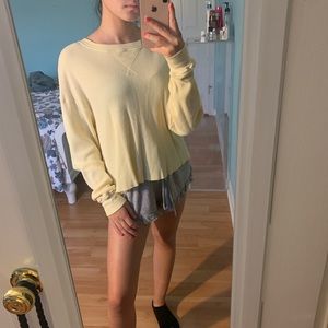 Brandy Melville pastel yellow thermal long sleeve!